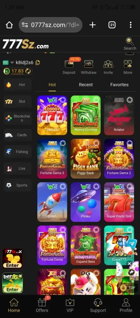 777SZ Game Interface